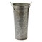 Galvanized Metal Tall Flower Market Bucket Vase with Handles, 8.0L x 8.0W x 17.0H inches